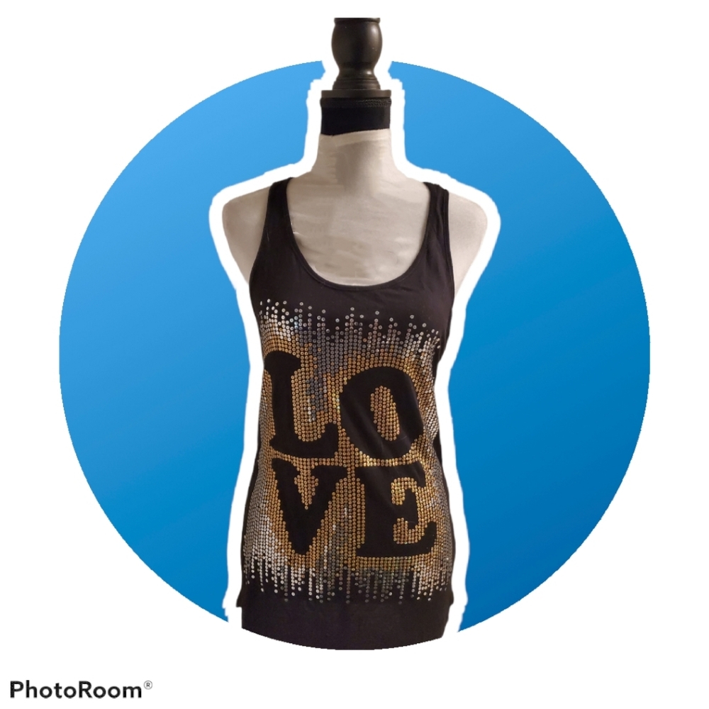 The Clas-Sic Sequined LOVE Racerback Tank